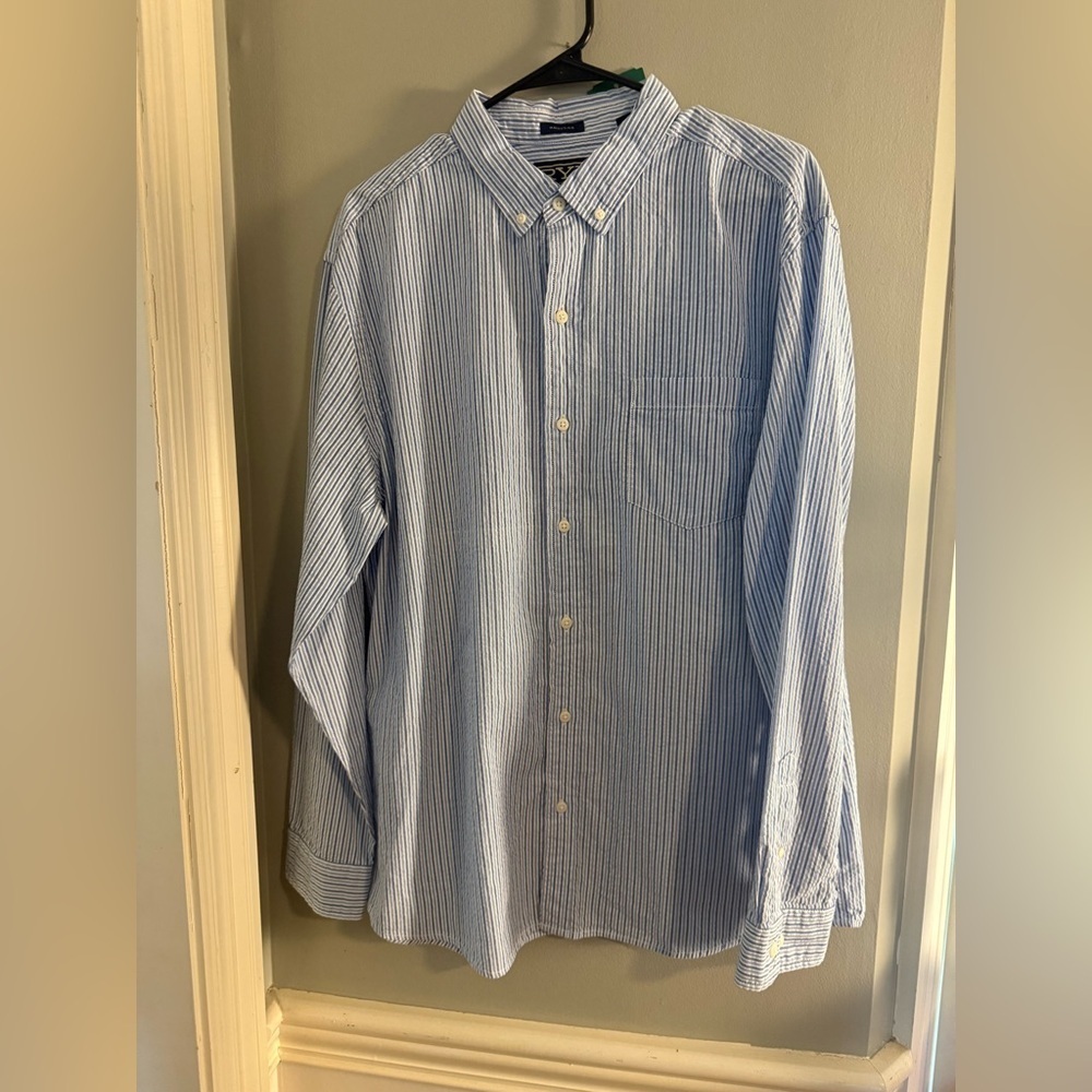 Rye Blue and White Casual Button Down Shirt